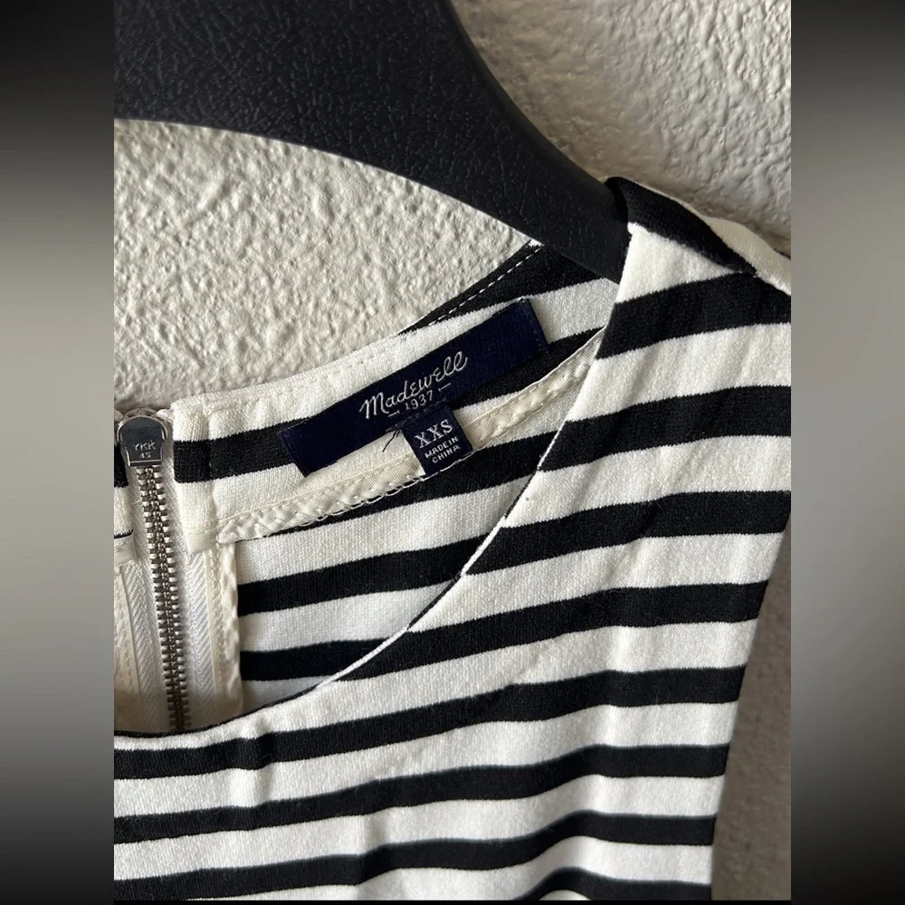 Madewell XXS White with Black Stripes Dress - Picture 8 of 9